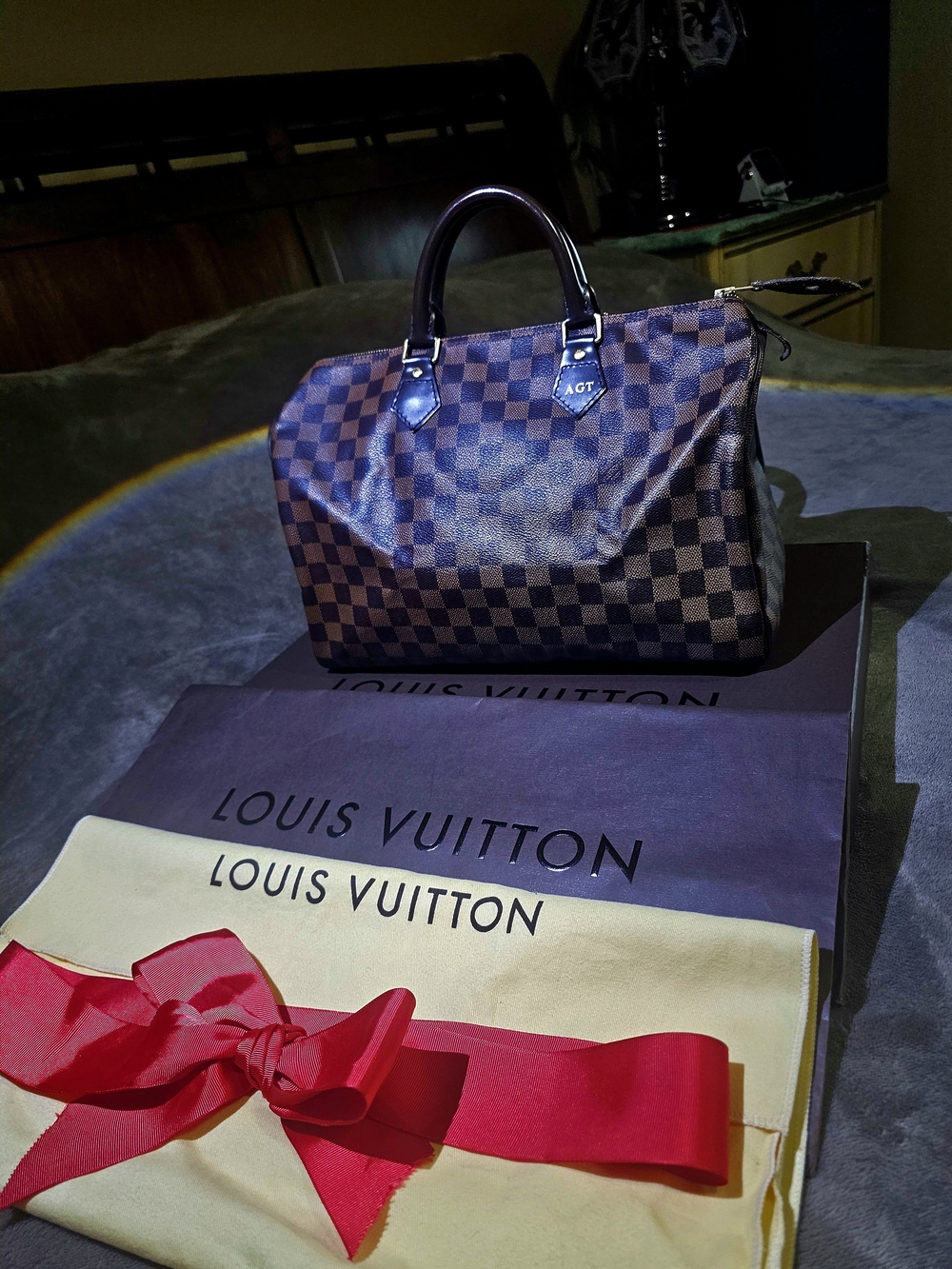 Louis Vuitton Brown Damier Speedy 30 Satchel - Picture 2 of 15